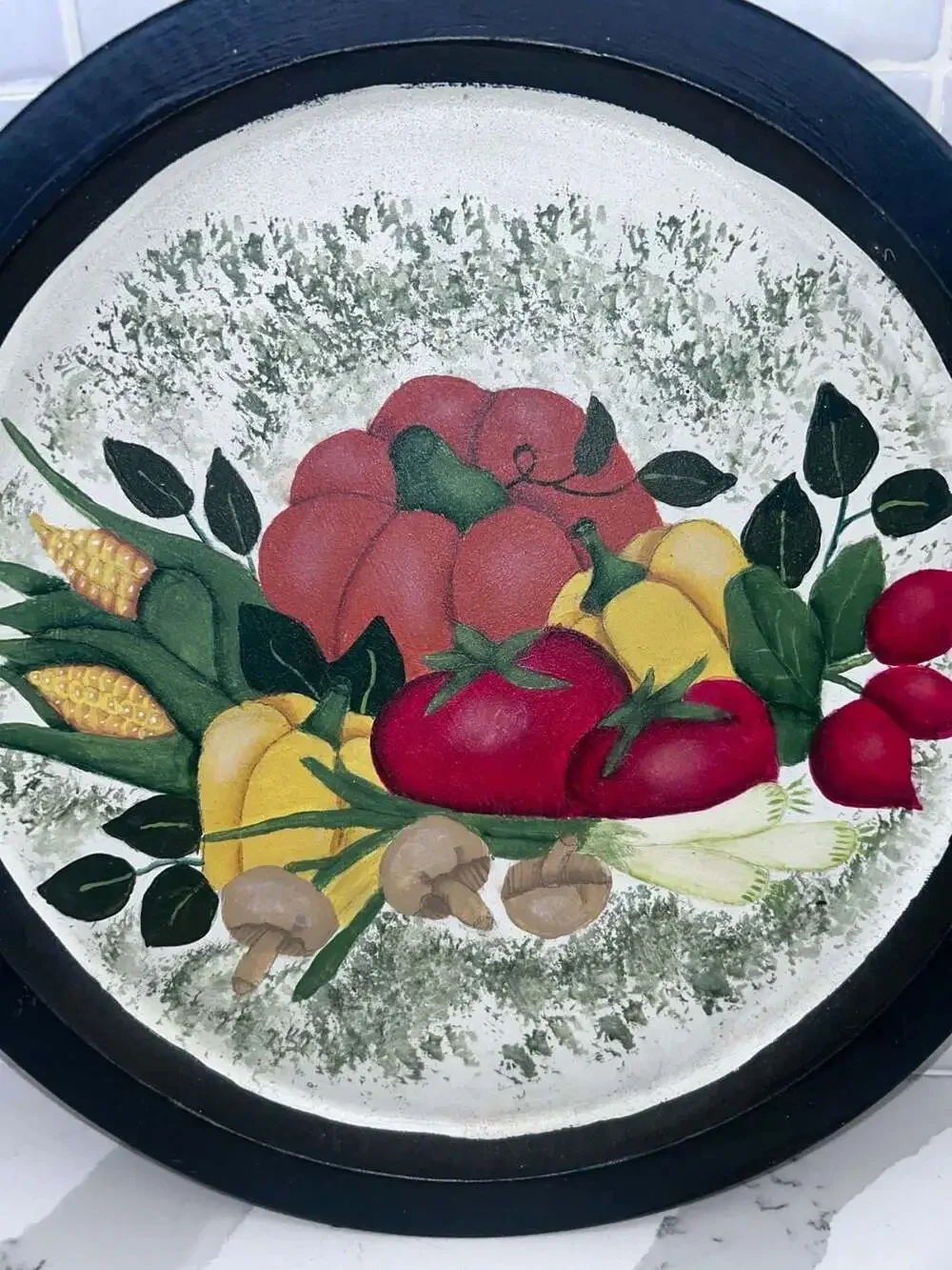 Vintage Designs Summer Harvest Vegetable Metal Decorative Tray